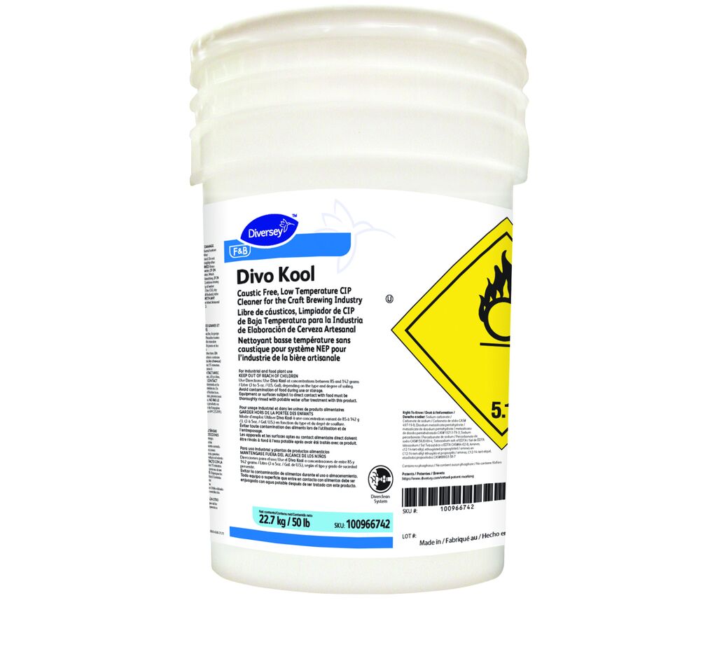 DIVO KOOL, 50lb - Caustic Free, Low Temperature CIP Cleaner for the Craft Brewing Industry